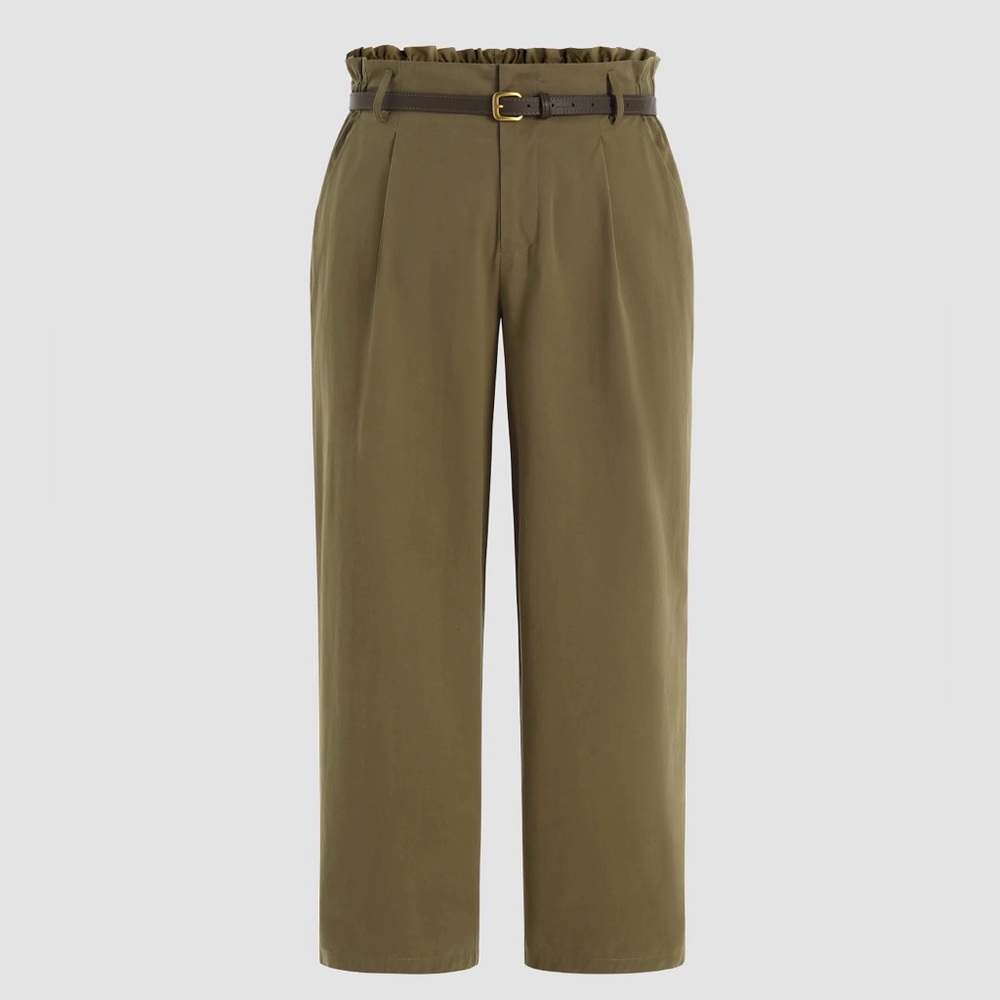 Cider Olive Green Paper Bag Pants